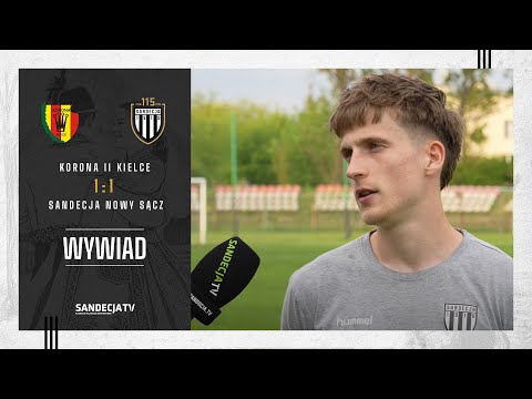 Read more about the article Korona II Kielce – Sandecja Nowy Sącz 1:1 (1:0), rozmowa z Danielem Pietraszkiewiczem | 02.05.2025