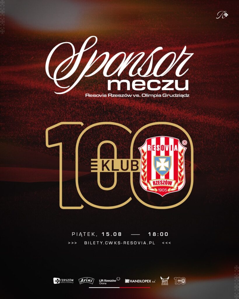 You are currently viewing KLUB 100 sponsorem meczu Resovia – Olimpia Grudziądz