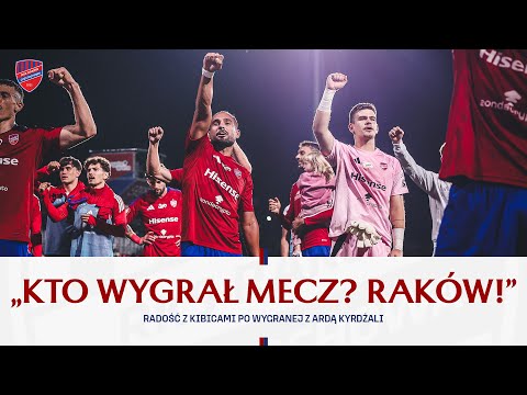 You are currently viewing Radość z kibicami po zwycięstwie z Ardą