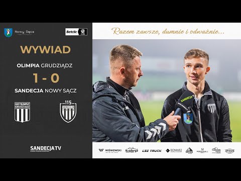 Read more about the article Olimpia Grudziądz – Sandecja Nowy Sącz 1:0 (1:0) | wywiad – Wiktor Kłos | 02.11.2025