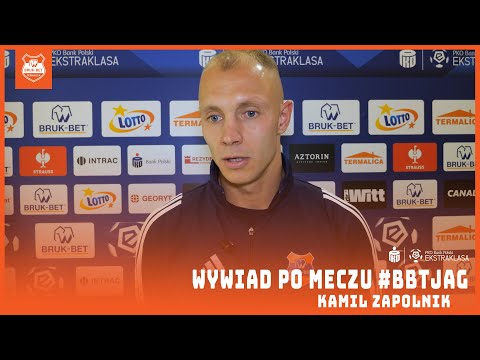 You are currently viewing Kamil Zapolnik po wygranym meczu z Jagiellonią Białystok.