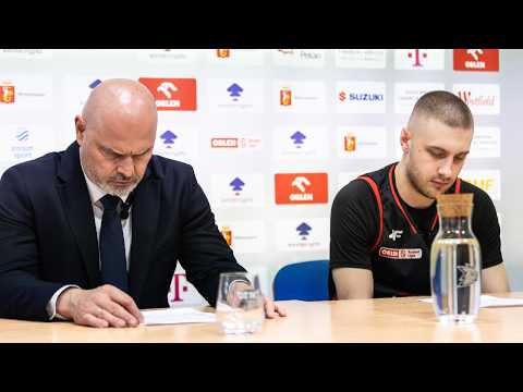 You are currently viewing Bartłomiej Pelczar i trener Wojciech Kamiński po meczu z Dzikami w Warszawie (04.04.2026)