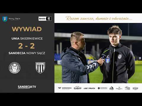 You are currently viewing Unia Skierniewice – Sandecja Nowy Sącz 2:2 (2:0) | wywiad – Wiktor Pleśnierowicz | 12.04.2026