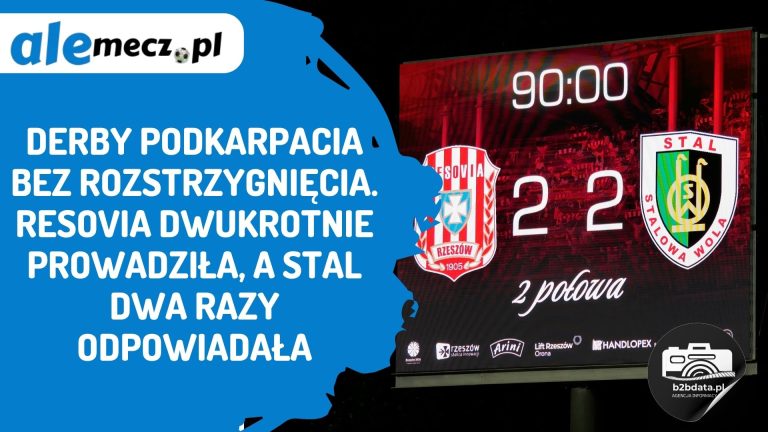Derby Podkarpacia bez rozstrzygnięcia. Resovia dwukrotnie prowadziła, a Stal dwa razy odpowiadała