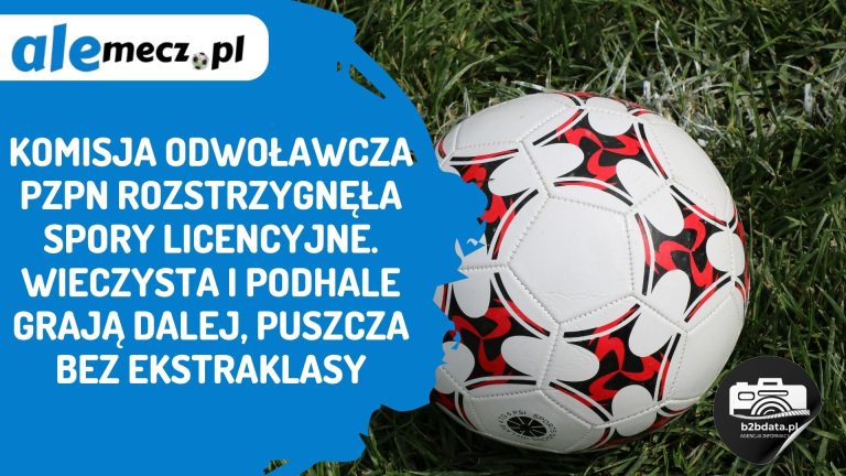 Komisja Odwoławcza PZPN rozstrzygnęła spory licencyjne. Wieczysta i Podhale grają dalej, Puszcza bez Ekstraklasy